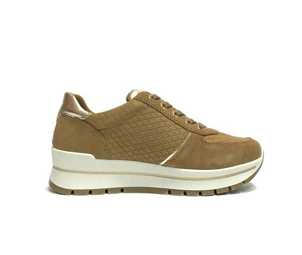 IGI&CO SCARPE DONNA SNEAKERS COMFORT LACCI + CERNIERA 4672922 CARAMELLO CAMOSCIO