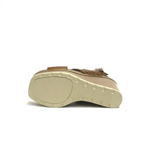 WCUBED SCARPE DONNA SANDALI LEGGERI CON ZEPPA ALTA E PLATEAU 46117 TAUPE