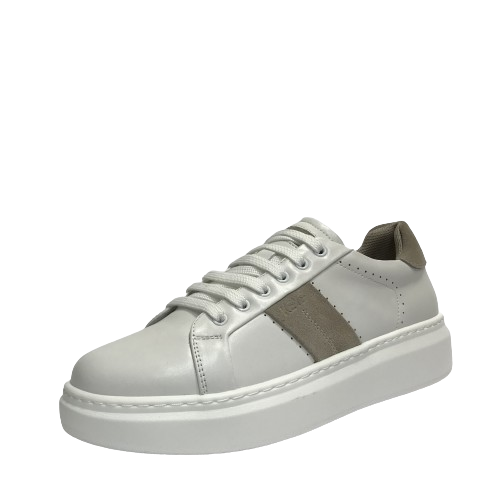 KEYS SCARPE UOMO SNEAKERS CON GOMMA MEDIA LEGGERE E COMFORT K-9260 BIANCO/EARTH