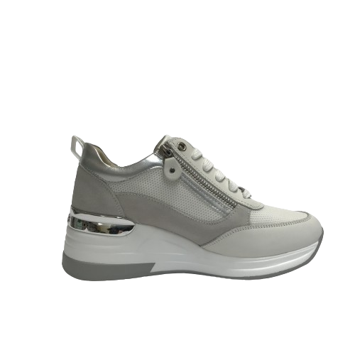 KEYS SCARPE DONNA SNEAKERS CASUAL CON GOMMA MEDIA E CERNIERE MEDIA K-9021 BIANCO