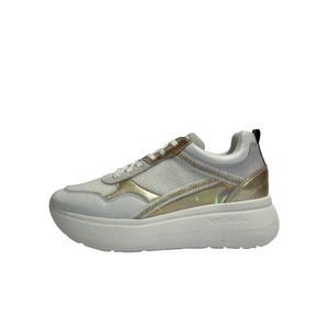 NERO GIARDINI SCARPE DONNA SNEAKERS CASUAL CON GOMMA MEDIA E409821D BIANCO PELLE