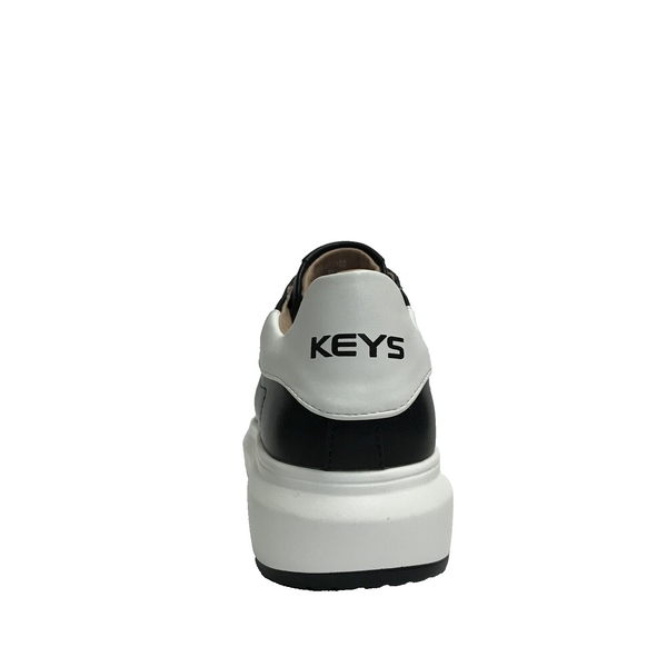 KEYS SCARPE DONNA SNEAKERS FASHION LEGGERE CON GOMMA BASSA K-9805 NERO/BIANCO