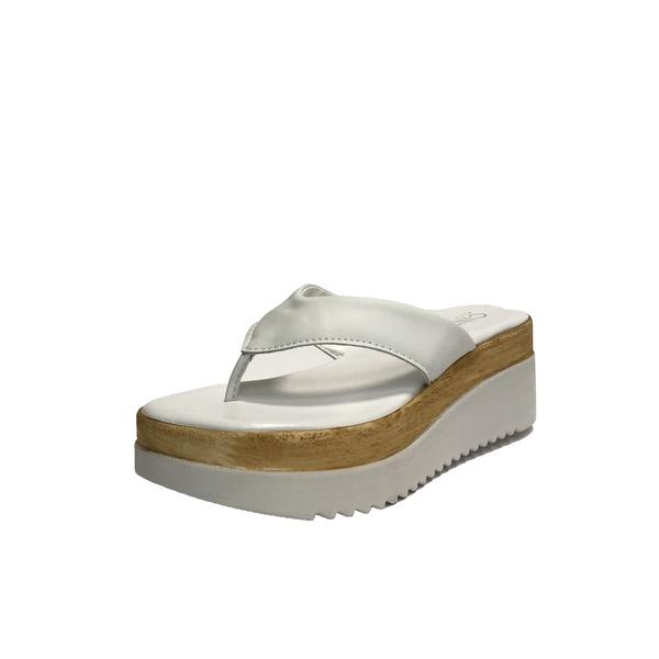 CINZIA SOFT SCARPE DONNA CIABATTE INFRADITO CON ZEPPA IAF343426 BIANCO PELLE