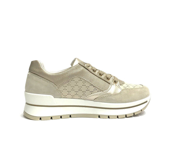 IGI&CO SCARPE DONNA SNEAKERS COMFORT CON LACCI + CERNIERE 5662122 BEIGE