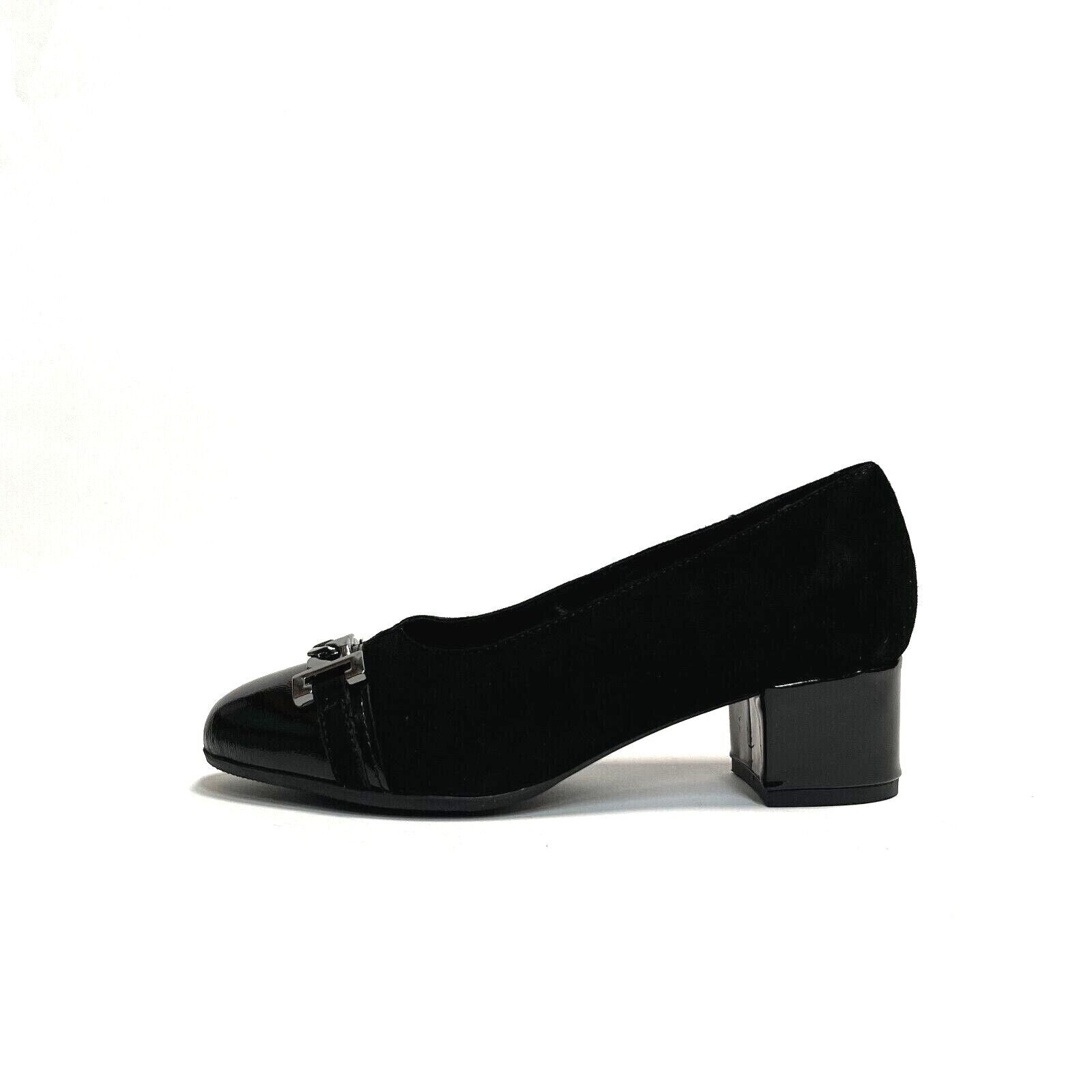 LUXURY SCARPE DONNA DECOLTE' COMFORT CON TACCO BASSO E LARGO VANNA NERO