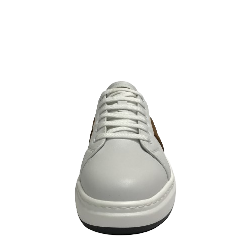 KEYS SCARPE UOMO SNEAKERS CON GOMMA MEDIA LEGGERE K-9261 BIANCO/CUOIO