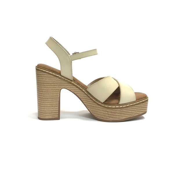 WCUBED SCARPE DONNA SANDALI CON TACCO ALTO E PLATEAU 46109 OFF WHITE