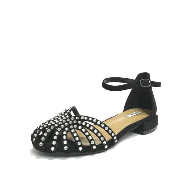 KEYS SCARPE DONNA SANDALI BASSI ELEGANTI CON STRASS E PUNTA CHIUSA K-9500 NERO