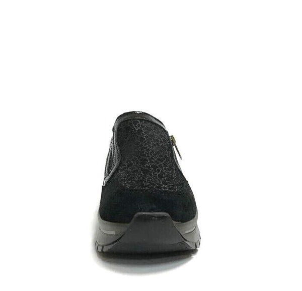 IGI&CO SCARPE DONNA SNEAKERS COMFORT CERNIERA 4673000 CAMOSCIO NERO