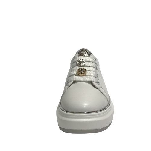 KEYS SCARPE DONNA SNEAKERS SHOES CASUAL CON GOMMA MEDIA K-9008 BIANCO