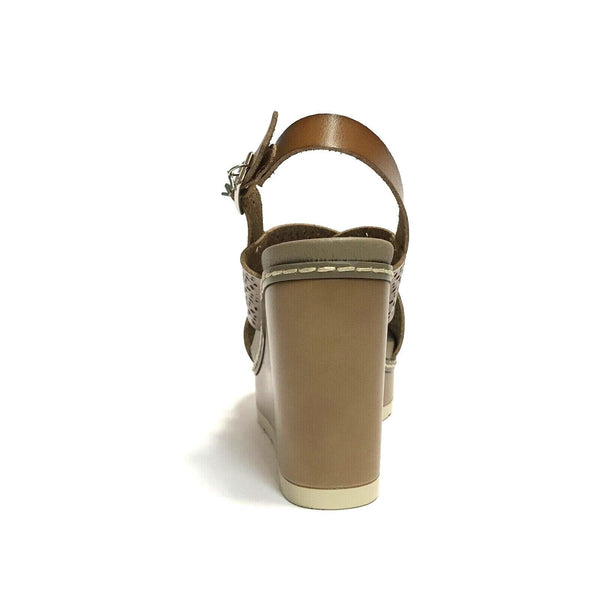 WCUBED SCARPE DONNA SANDALI LEGGERI CON ZEPPA ALTA E PLATEAU 46117 TAUPE