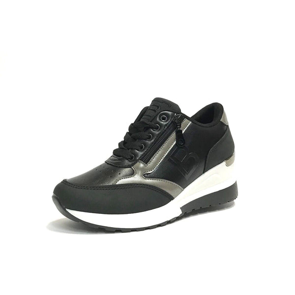 LAURA BIAGIOTTI SCARPE DONNA SNEAKERS CON ZEPPA MEDIA LEGGERE 8722 NERO