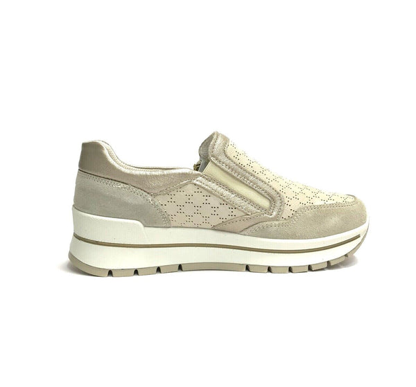 IGI&CO SCARPE DONNA SNEAKERS COMFORT CON CERNIERE FUNZIONALI 5662022 BEIGE