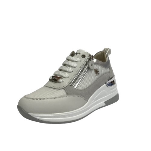 KEYS SCARPE DONNA SNEAKERS CASUAL CON GOMMA MEDIA E CERNIERE MEDIA K-9021 BIANCO