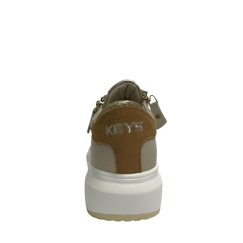 KEYS SCARPE DONNA SNEAKERS SHOES CASUAL CON GOMMA MEDIA K-9001 BEIGE