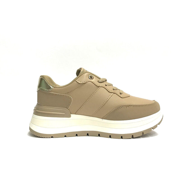 LAURA BIAGIOTTI SCARPE DONNA SNEAKERS CON ZEPPA MEDIA LEGGERE 8715 CAMEL