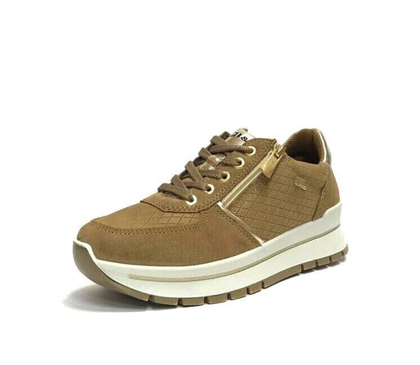 IGI&CO SCARPE DONNA SNEAKERS COMFORT LACCI + CERNIERA 4672922 CARAMELLO CAMOSCIO