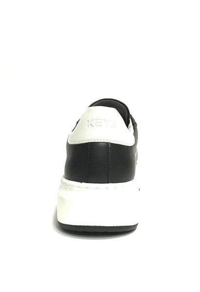 KEYS SCARPE UOMO SNEAKERS CON GOMMA MEDIA LEGGERE E COMFORT K-10002 NERO/BIANCO