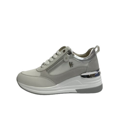 KEYS SCARPE DONNA SNEAKERS CASUAL CON GOMMA MEDIA E CERNIERE MEDIA K-9021 BIANCO