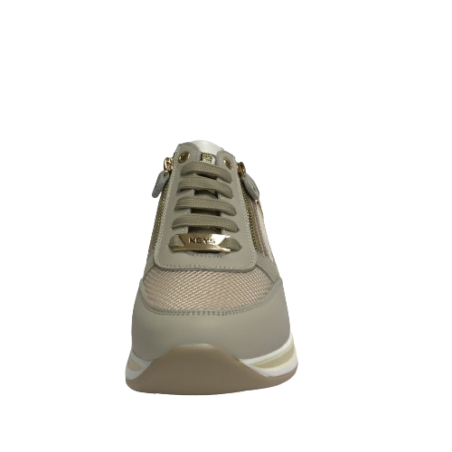 KEYS SCARPE DONNA SNEAKERS CASUAL CON GOMMA MEDIA E CERNIERE MEDIA K-9021 BEIGE