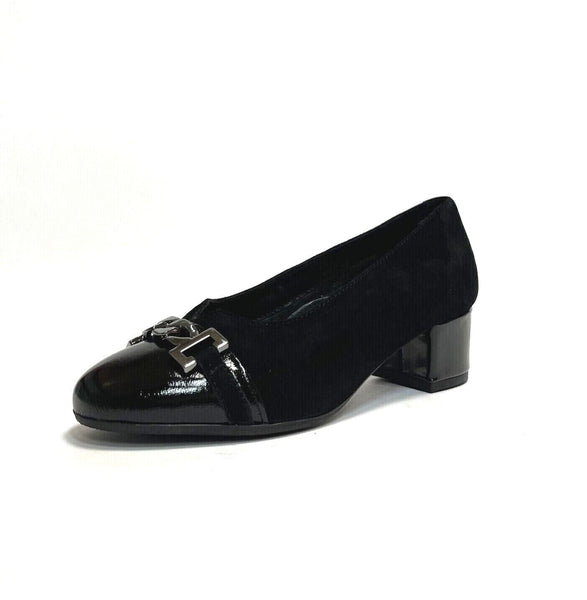 LUXURY SCARPE DONNA DECOLTE' COMFORT CON TACCO BASSO E LARGO VANNA NERO