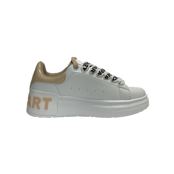 SHOP-ART SCARPE DONNA SHOES SNEAKERS CON GOMMA MEDIA SASS240702 BIANCO/NUDE