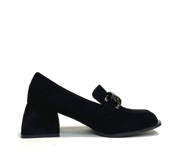 WCUBED SCARPE DONNA DECOLTE' CON TACCO MEDIO LARGO E PUNTA QUADRATA 44776 NERO