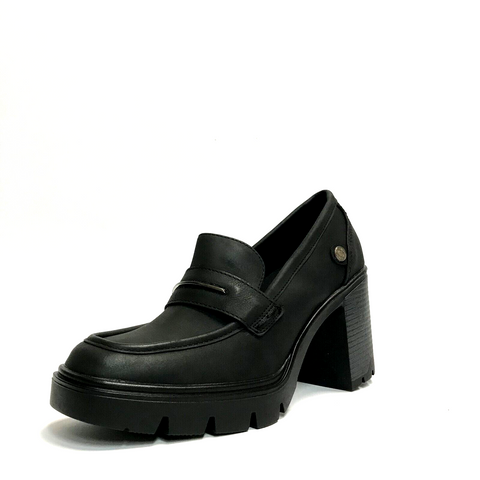 REFRESH SCARPE DONNA MOCASSINI CON TACCO ALTO E PLANTARE IMBOTTITO 172389 NERO