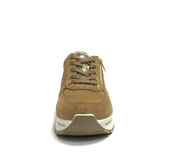 IGI&CO SCARPE DONNA SNEAKERS COMFORT LACCI + CERNIERA 4672922 CARAMELLO CAMOSCIO