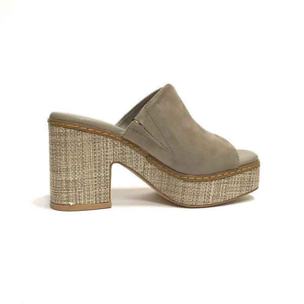 WCUBED SCARPE DONNA SANDALI SABOT CON TACCO QUADRATO E PLATEAU 46613 TAUPE