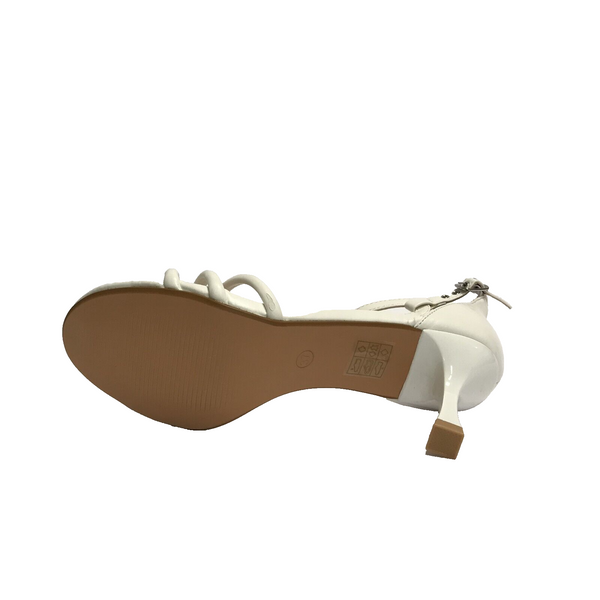 KEYS SCARPE DONNA SANDALI ELEGANTI CON TACCO MEDIO A ROCCHETTO K-9440 BIANCO