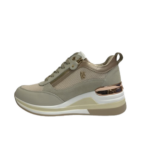 KEYS SCARPE DONNA SNEAKERS CASUAL CON GOMMA MEDIA E CERNIERE MEDIA K-9021 BEIGE