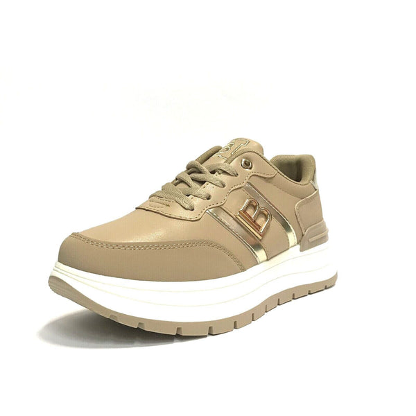 LAURA BIAGIOTTI SCARPE DONNA SNEAKERS CON ZEPPA MEDIA LEGGERE 8715 CAMEL