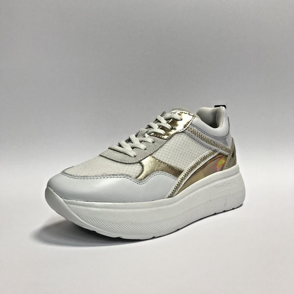 NERO GIARDINI SCARPE DONNA SNEAKERS CASUAL CON GOMMA MEDIA E409821D BIANCO PELLE