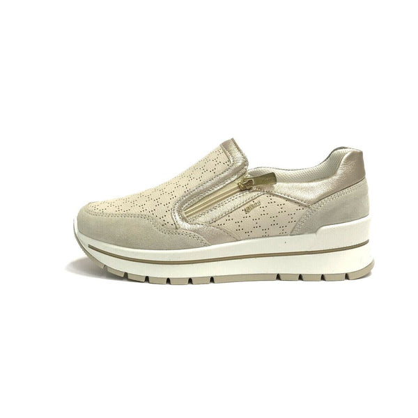 IGI&CO SCARPE DONNA SNEAKERS COMFORT CON CERNIERE FUNZIONALI 5662022 BEIGE