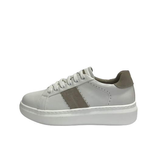 KEYS SCARPE UOMO SNEAKERS CON GOMMA MEDIA LEGGERE E COMFORT K-9260 BIANCO/EARTH