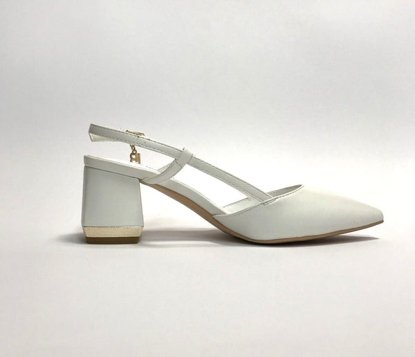 LAURA BIAGIOTTI SCARPE DONNA SANDALI DECOLTE' 8144 WHITE CON TACCO QUADRATO