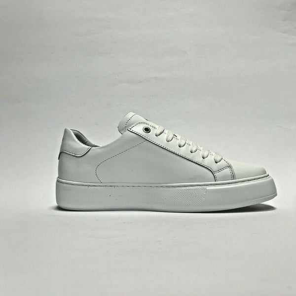 EXTON SCARPE UOMO SNEAKERS LEGGERE CON GOMMA MEDIA 83 BIANCO PELLE SCONTO