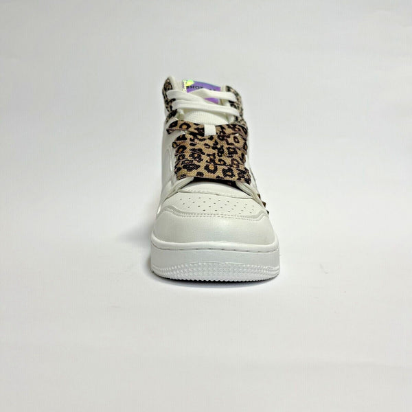 SHOP-ART SCARPE DONNA SNEAKERS ALTE SA80553 BASKET BIANCO LEOPARDATO