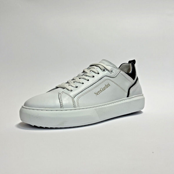 NERO GIARDINI SCARPE UOMO SHOES SNEAKERS STRINGATE E302860U BIANCO PELLE