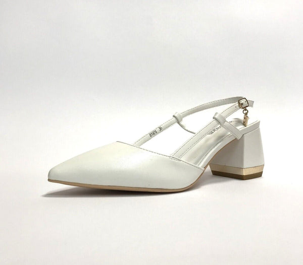 LAURA BIAGIOTTI SCARPE DONNA SANDALI DECOLTE' 8144 WHITE CON TACCO QUADRATO