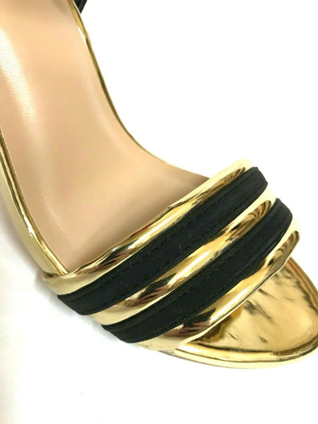 SCARPE DONNA LAURA BIAGIOTTI SANDALI TACCO 5382 NERO/ORO ESTATE SCONTO