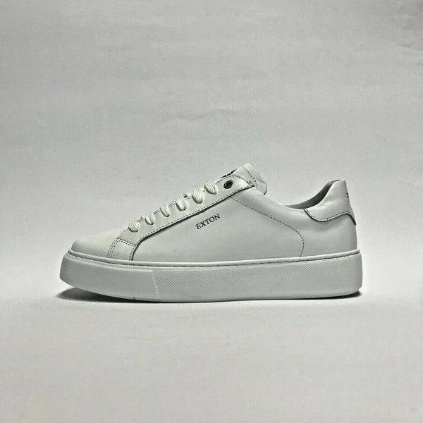 EXTON SCARPE UOMO SNEAKERS LEGGERE CON GOMMA MEDIA 83 BIANCO PELLE SCONTO