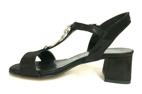 SCARPE DONNA DAVID HARON SANDALI TACCO MEDIO T5 BASE NERO