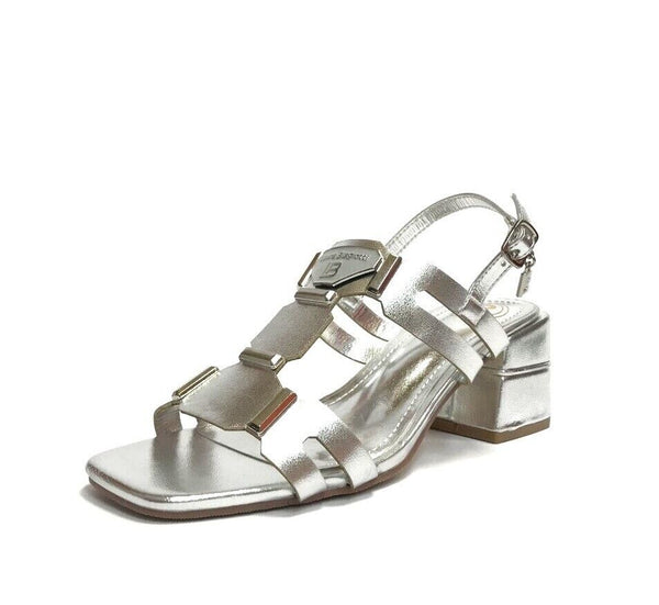 LAURA BIAGIOTTI SCARPE DONNA SANDALI CON TACCO QUADRATO MEDIO 8089 SILVER