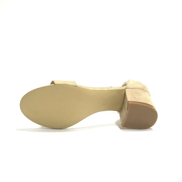 WCUBED SCARPE DONNA SANDALI CON TACCO MEDIO E QUADRATO 44156 BEIGE