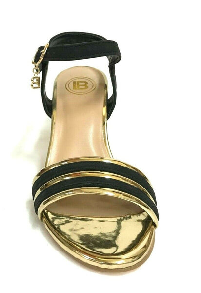 SCARPE DONNA LAURA BIAGIOTTI SANDALI TACCO 5382 NERO/ORO ESTATE SCONTO