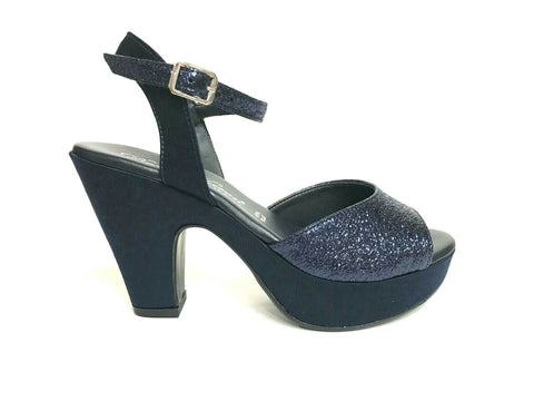 SCARPE DONNA DAVID HARON SANDALI ELEGANTI TACCO SOFY BLU ESTATE SCONTO