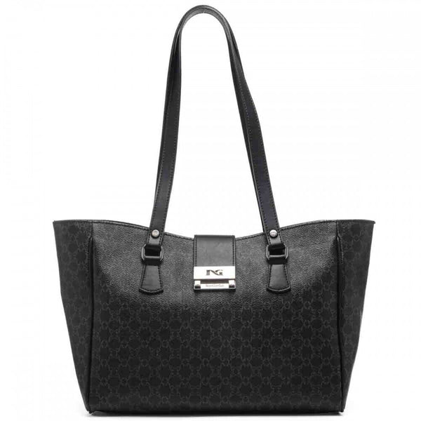 NERO GIARDINI BORSA BORSE SHOPPER SHOPPING E343570D NERO CON STAMPA LOGO