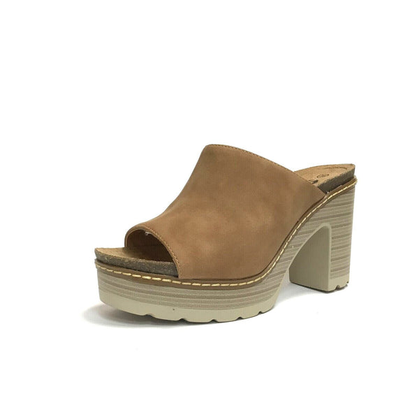 WCUBED SCARPE DONNA SANDALI SABOT CIABATTE CON TACCO ALTO E PLATEAUX 44191 CAMEL